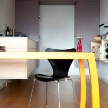 kitchen, rvs, bamboo, grey mdf, wine storage, bended table, smart space use, bended legs