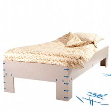 ty-rap bed, ty-rap furniture, ty-rap design, colorply grey, snurk bed clothes, plywood furniture