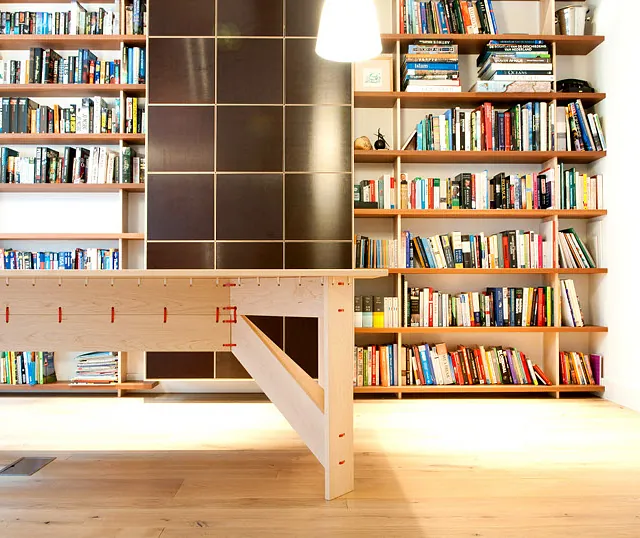 ty-rap furniture, ty-rap table, bookcase stack, closet squary, design furniture, meeting room, amsterdam, maple, concrete plex, meranti, kerkstraat