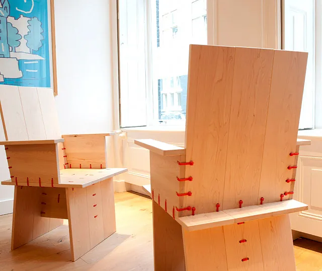 ty-rap armchair, ty-rap chair, ty-rap, tie-wrap, maple, meeting room, amsterdam, kerkstraat, red ty-rap